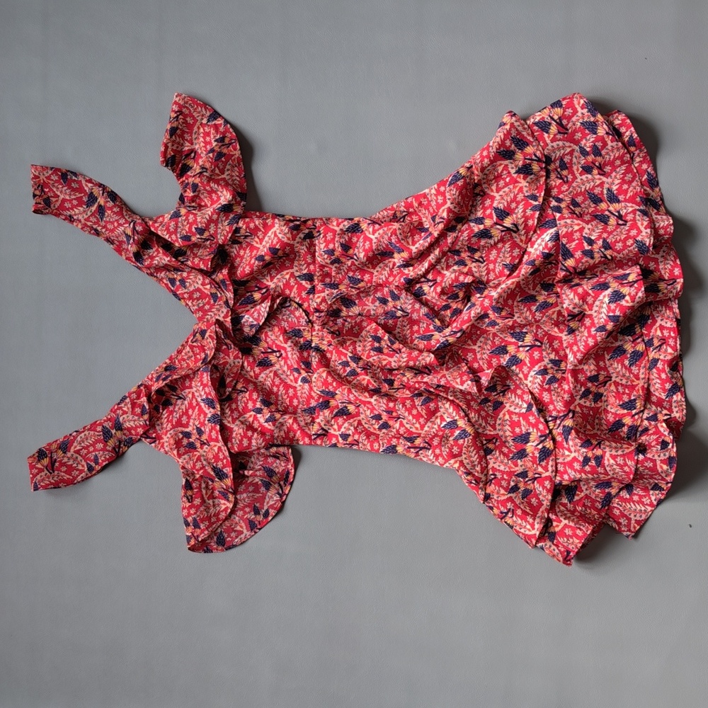 Hello Molly Paisley Punch Floral Red Blue Off Shoulder Fitted Summer Dress